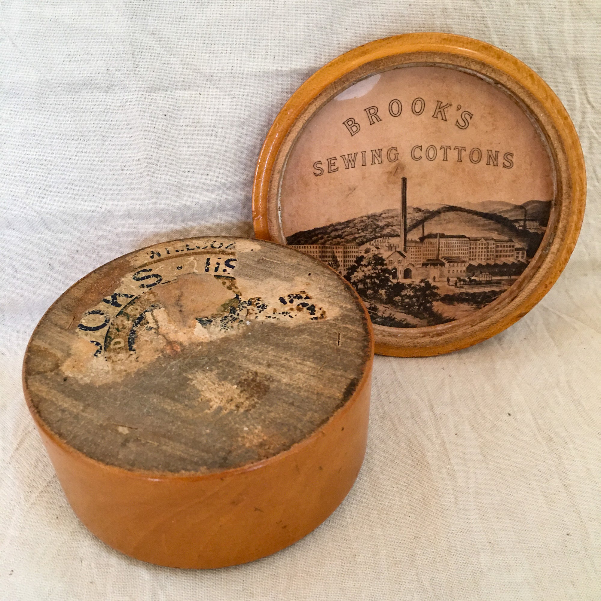 Late 19th Century Mauchline Ware Sewing Box with Contents as Found