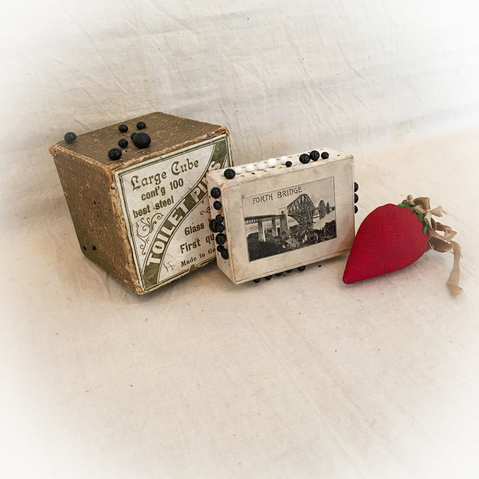 Antique Pin Cubes & Strawberry Emery