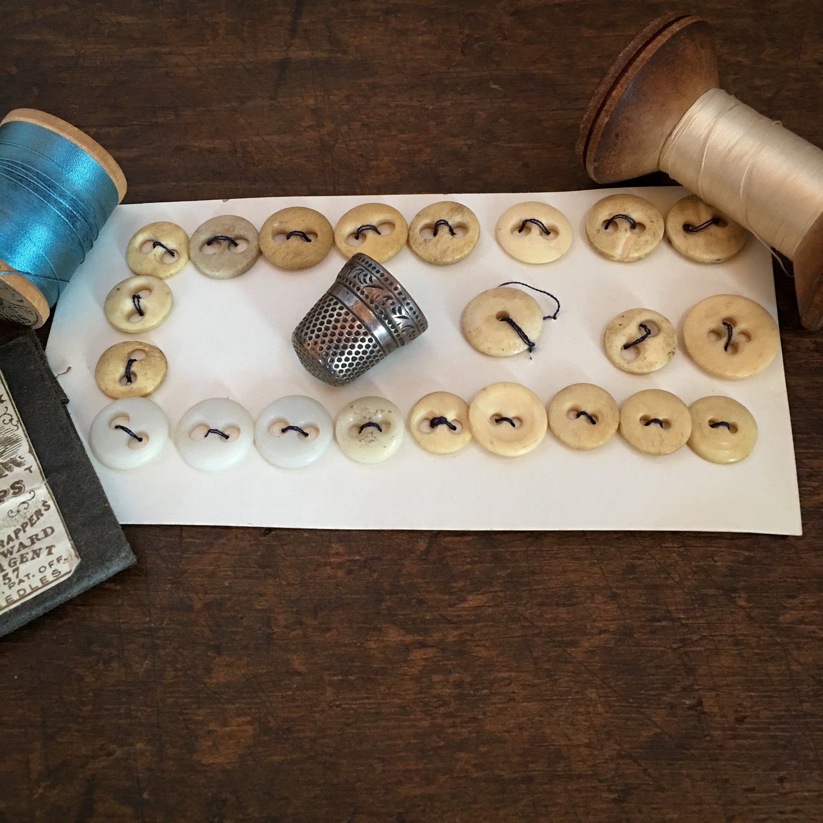 Antique 19th-Century Bone and Shell Buttons