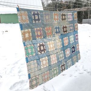 1930s-1940s Churn Dash Quilt Top – Vintage Cotton with Timeworn Character