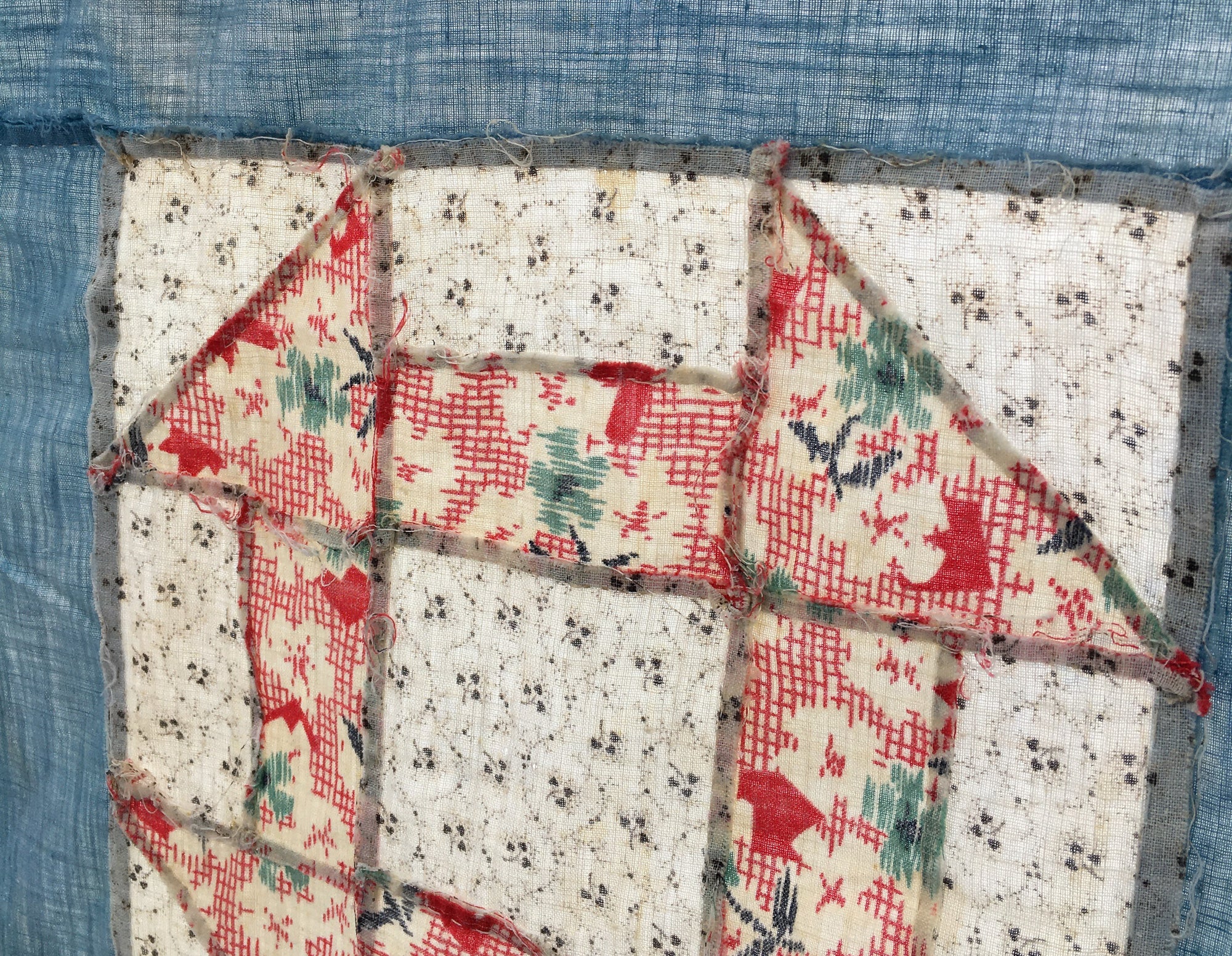 1930s-1940s Churn Dash Quilt Top – Vintage Cotton with Timeworn Character