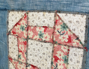 1930s-1940s Churn Dash Quilt Top – Vintage Cotton with Timeworn Character