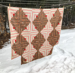 Antique Four-Poster Quilt – Hand-Stitched with Original Backing and Batting