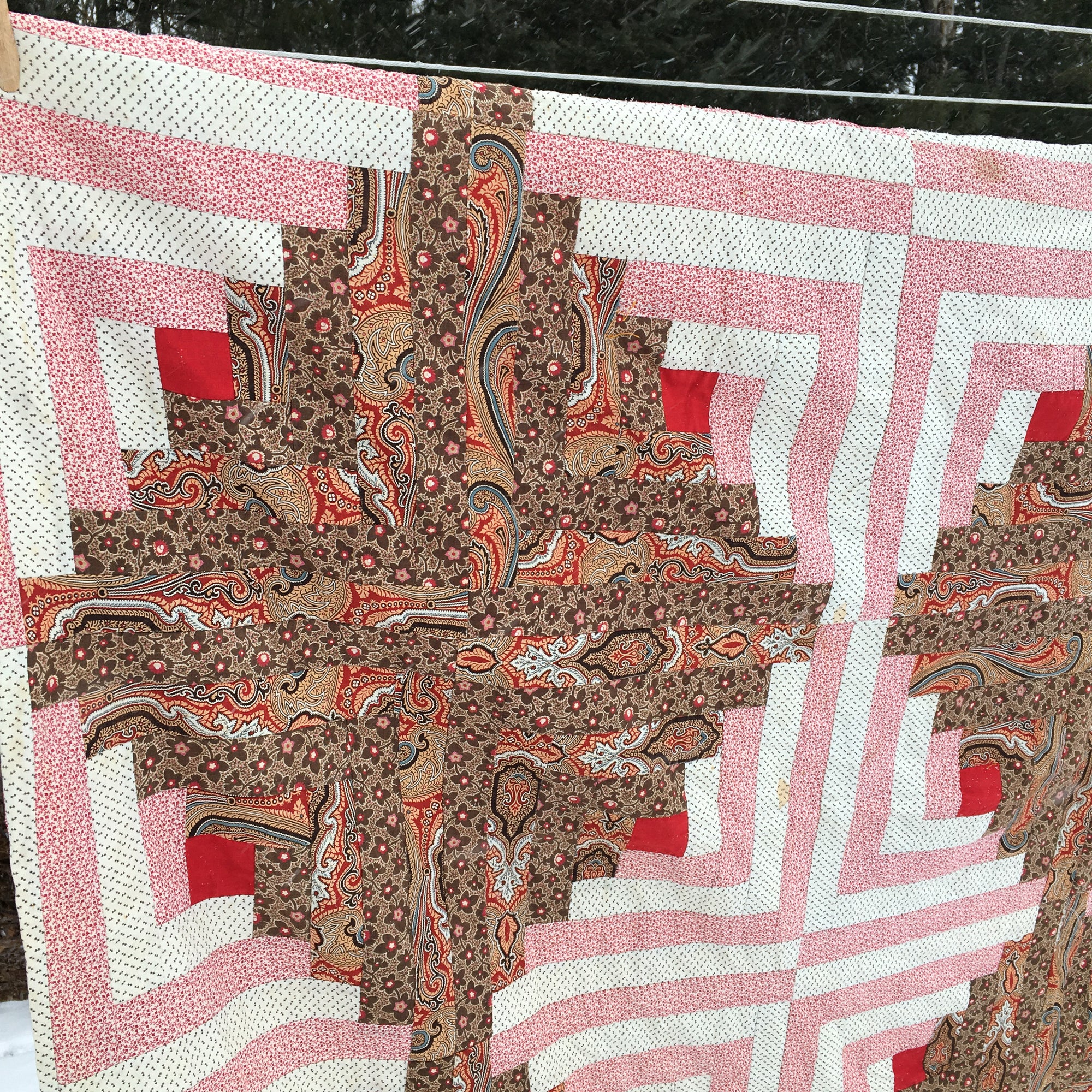 Antique Four-Poster Quilt – Hand-Stitched with Original Backing and Batting