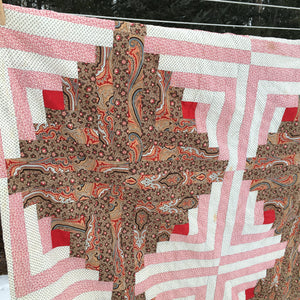 Antique Four-Poster Quilt – Hand-Stitched with Original Backing and Batting