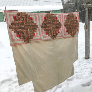 Antique Four-Poster Quilt – Hand-Stitched with Original Backing and Batting