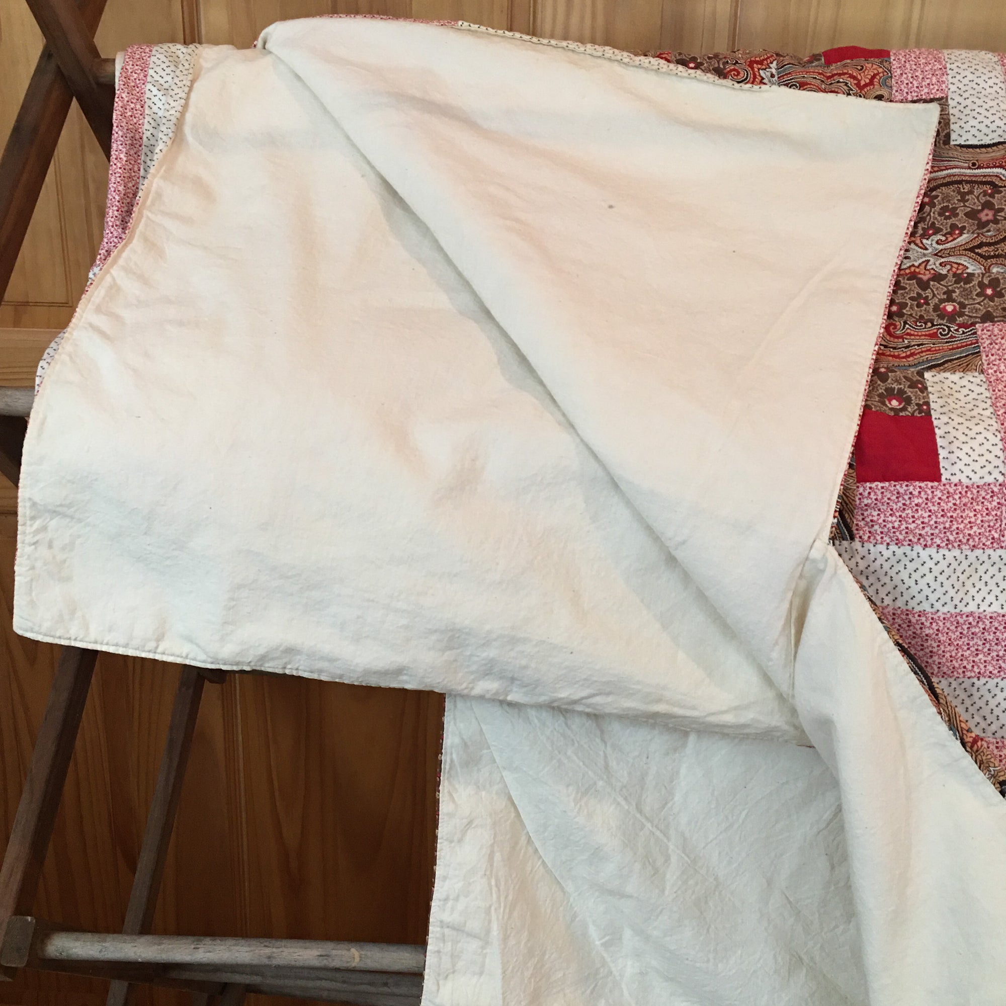 Antique Four-Poster Quilt – Hand-Stitched with Original Backing and Batting