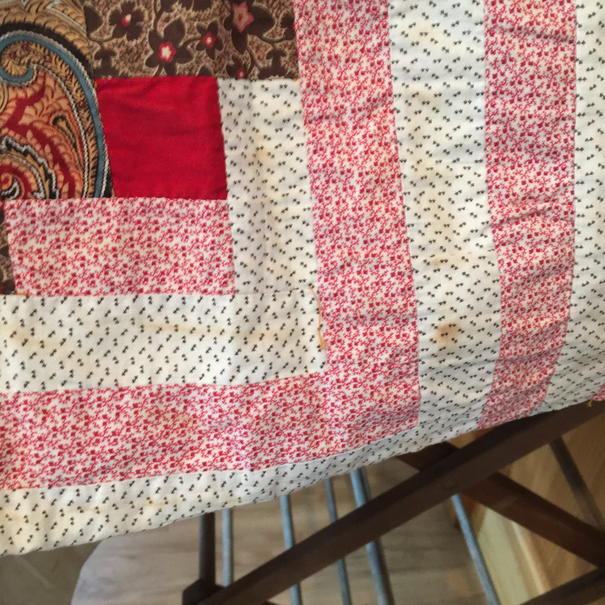 Antique Four-Poster Quilt – Hand-Stitched with Original Backing and Batting