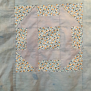 1930s-1940s Churn Dash Quilt Top – Vintage Cotton with Timeworn Character
