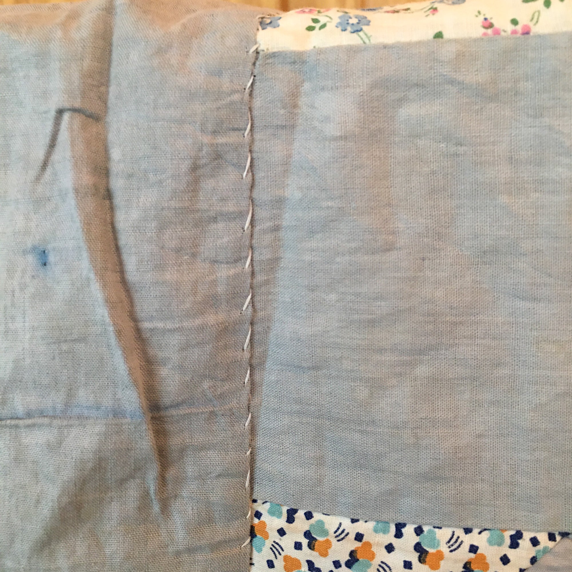 1930s-1940s Churn Dash Quilt Top – Vintage Cotton with Timeworn Character