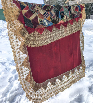 Antique Crazy Quilt – Hand-Stitched, Late 19th Century