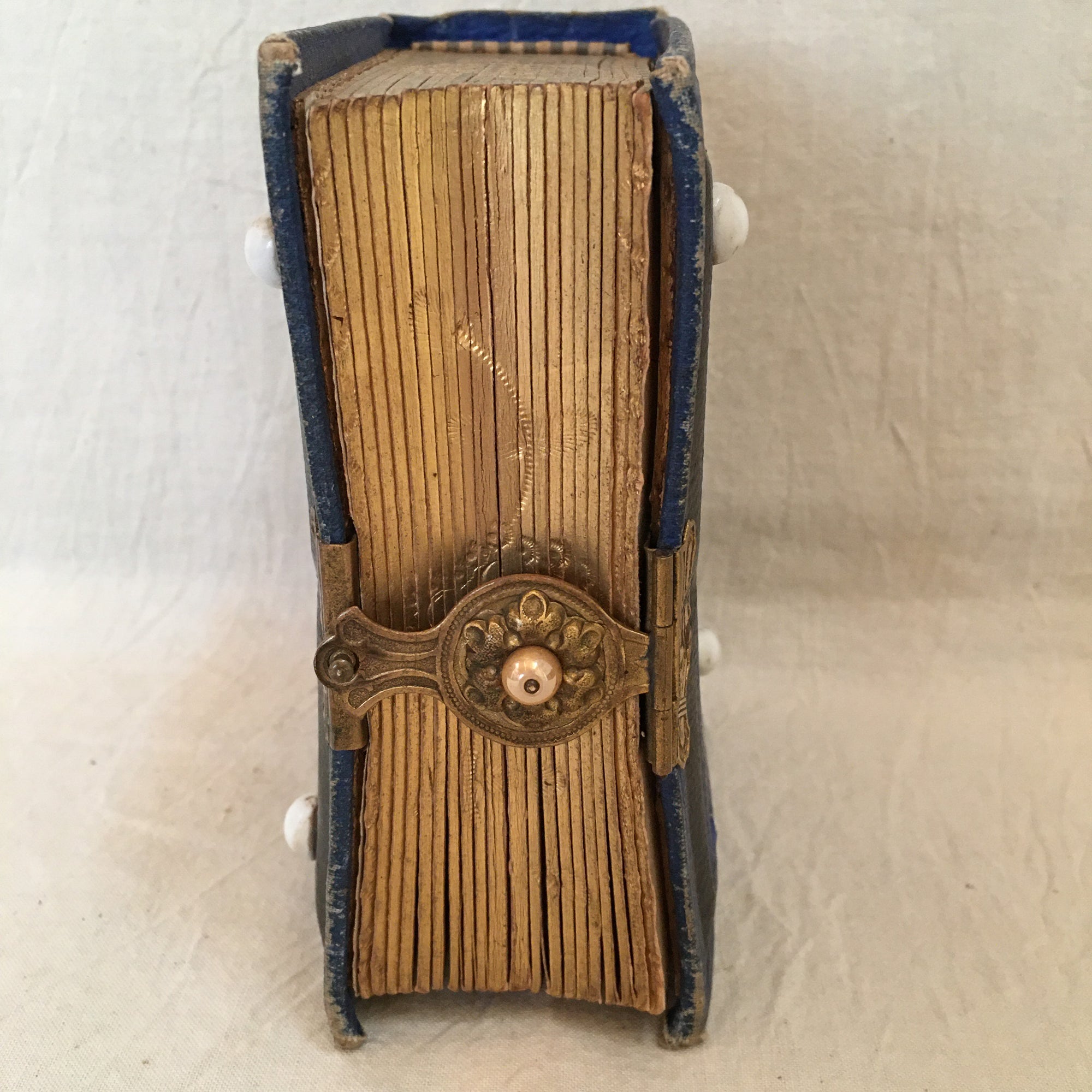 1876 Victorian Blue Leather Photo Album with Clasp