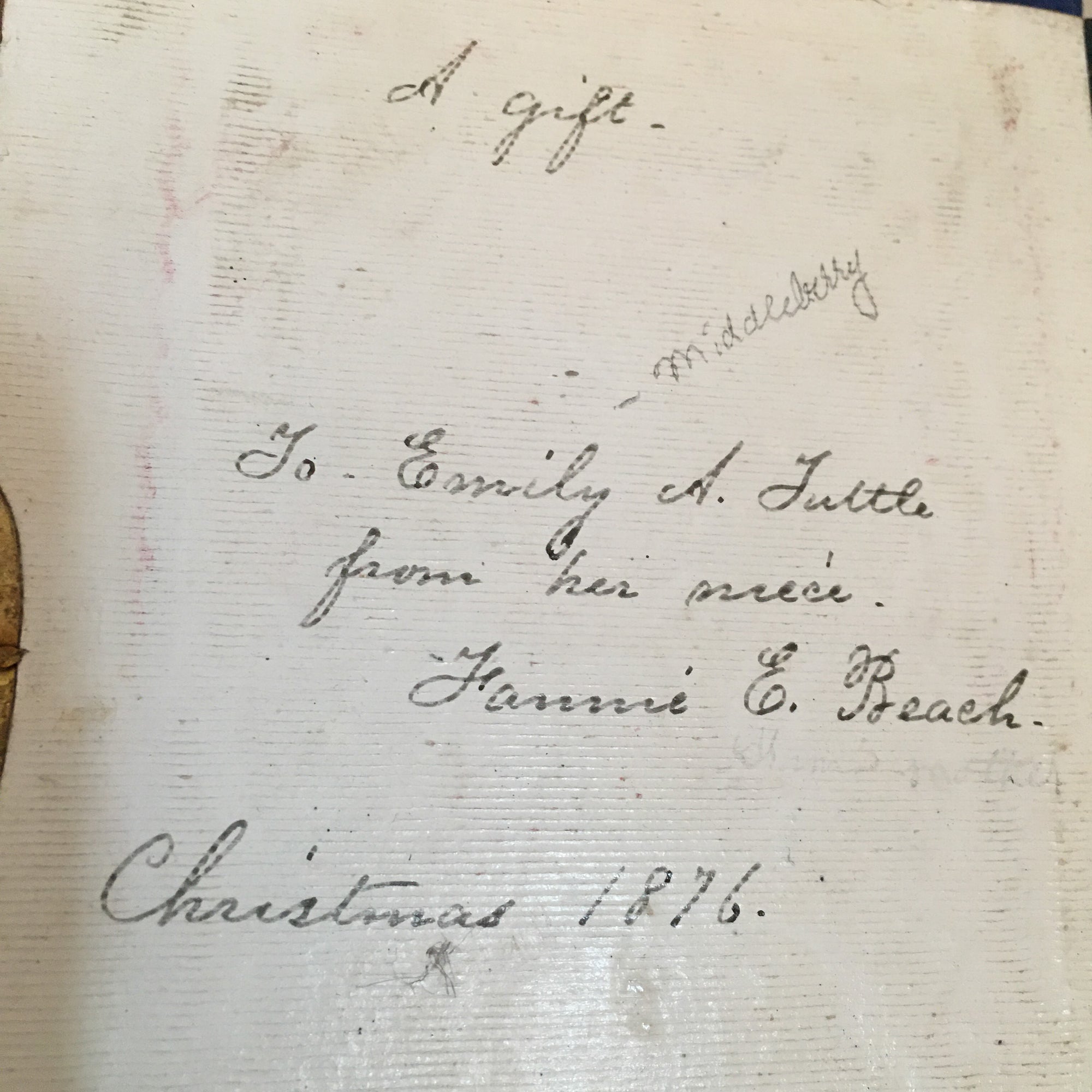 1876 Victorian Blue Leather Photo Album with Clasp