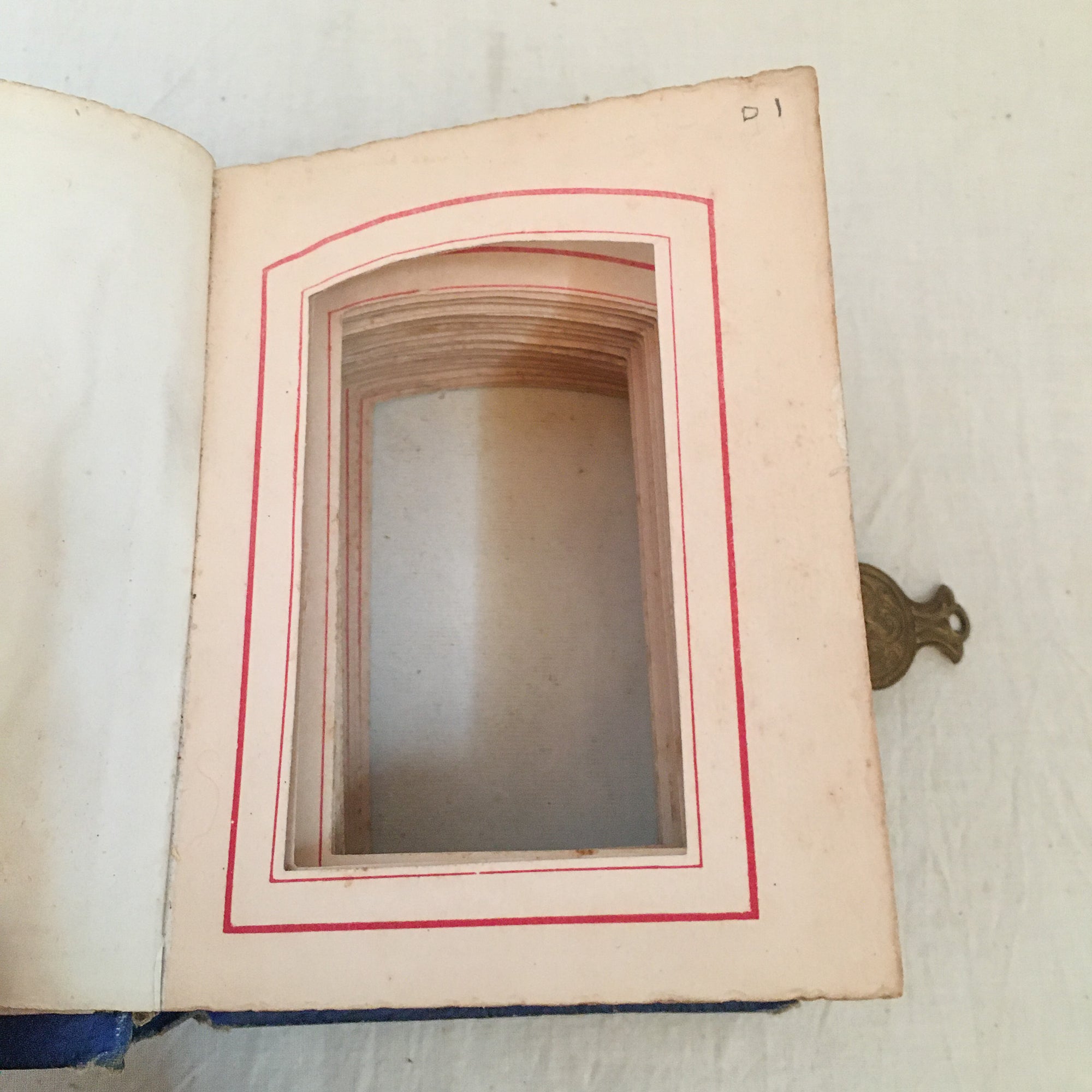 1876 Victorian Blue Leather Photo Album with Clasp