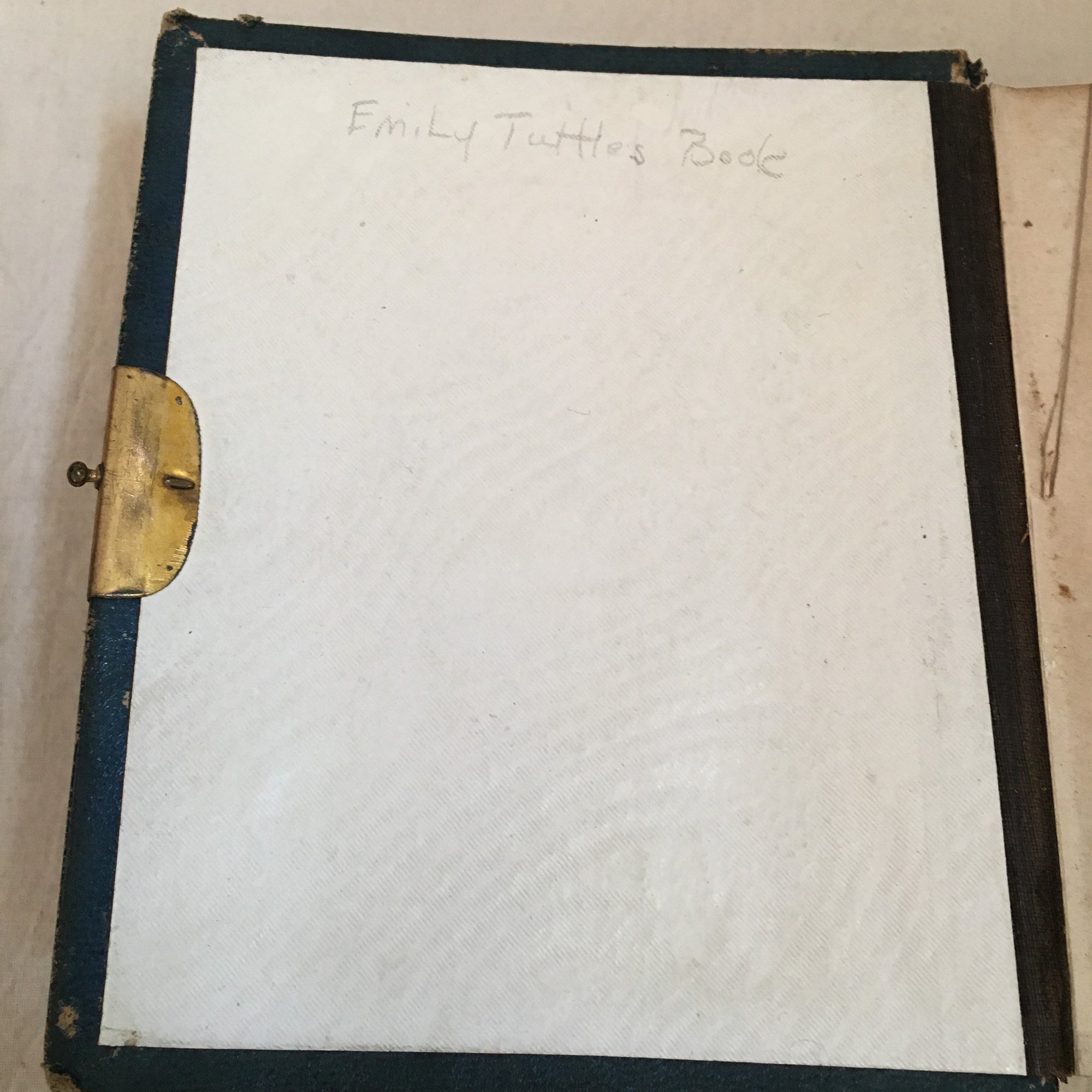 19th-Century Victorian Green & Black Leather Photo Album with Clasp