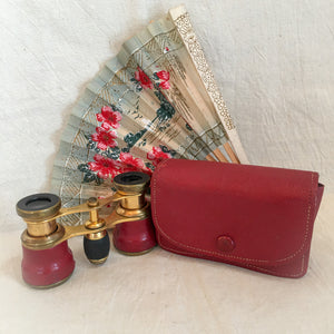 Early 20th Century Birks French Opera Glasses with Leather Case