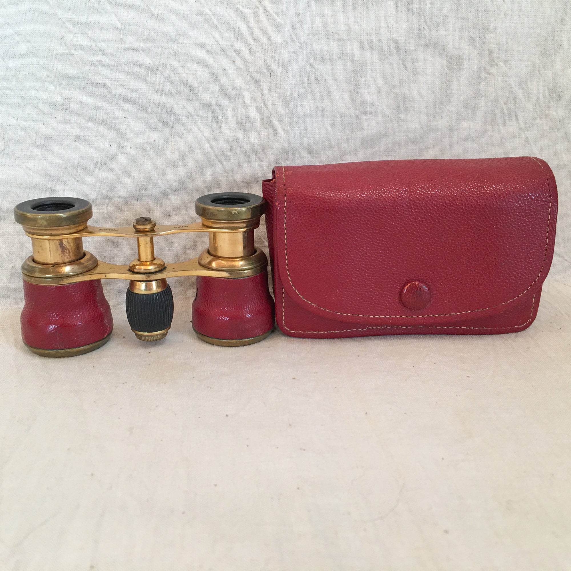 Early 20th Century Birks French Opera Glasses with Leather Case