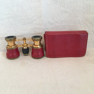 Early 20th Century Birks French Opera Glasses with Leather Case