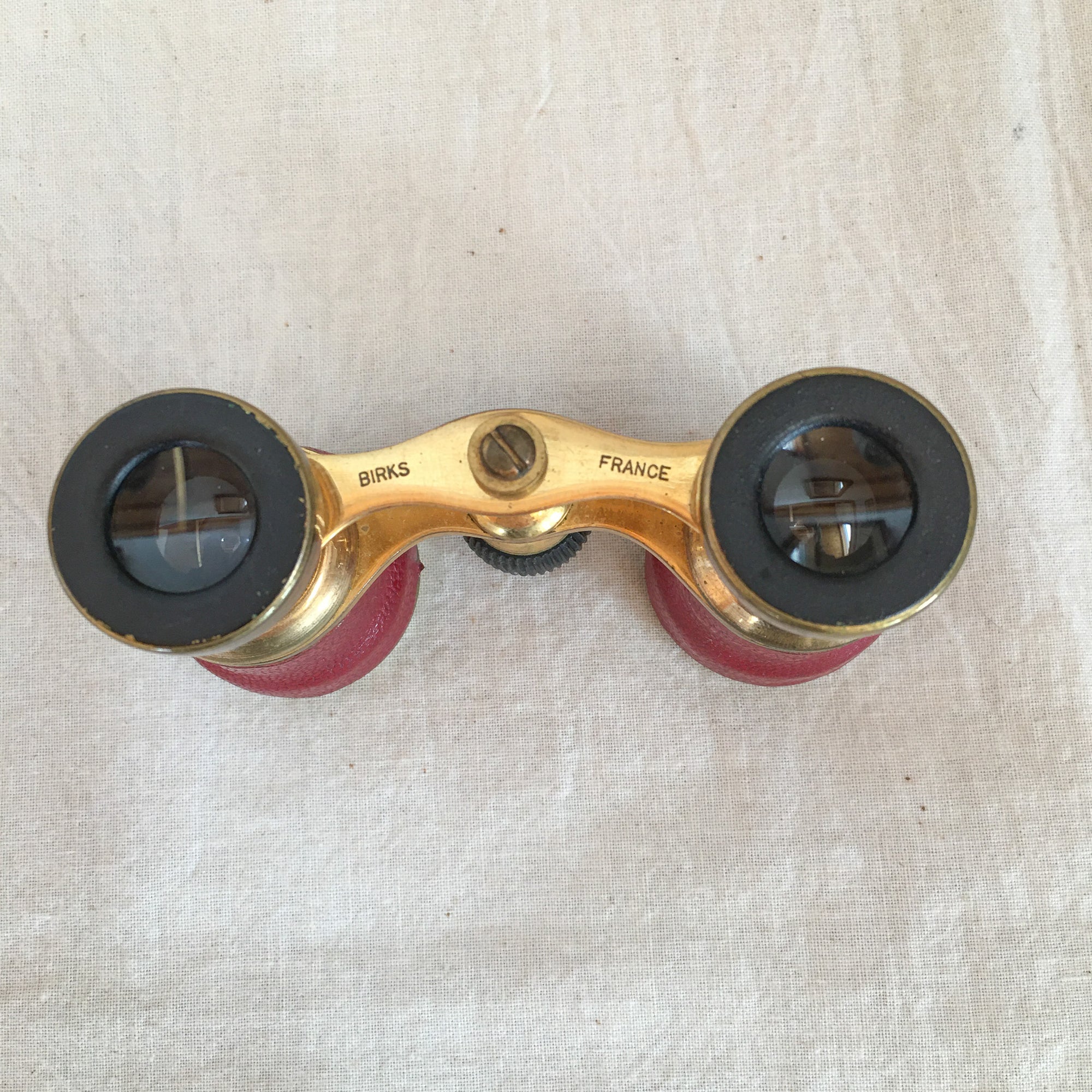 Early 20th Century Birks French Opera Glasses with Leather Case