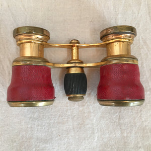 Early 20th Century Birks French Opera Glasses with Leather Case