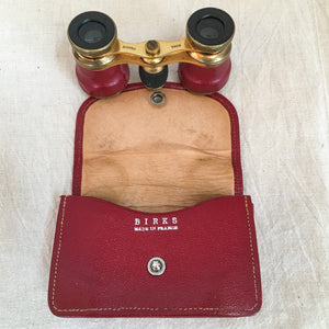 Early 20th Century Birks French Opera Glasses with Leather Case