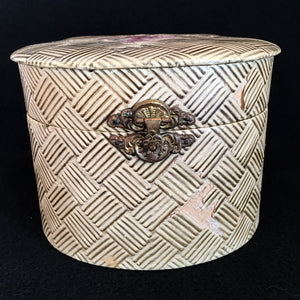 Early 1900s Celluloid Cuff and Collar Box, Satin Interior
