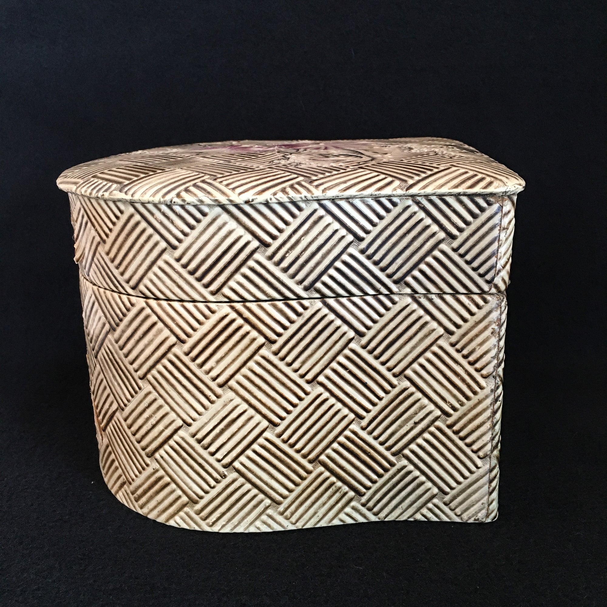 Early 1900s Celluloid Cuff and Collar Box, Satin Interior