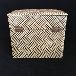 Early 1900s Celluloid Cuff and Collar Box, Satin Interior