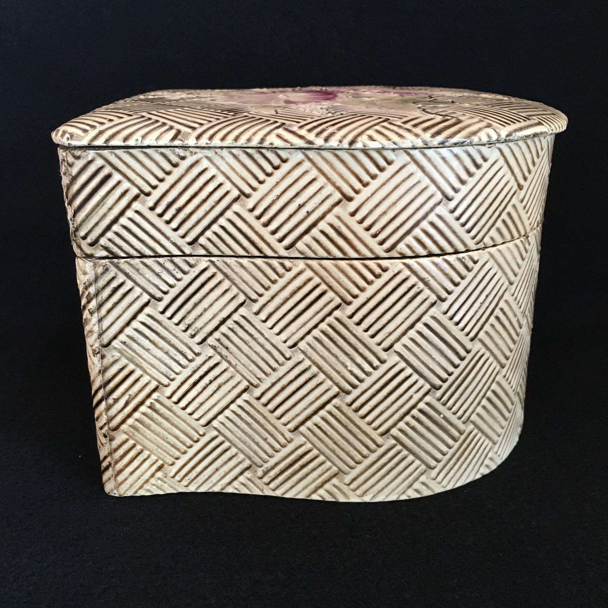 Early 1900s Celluloid Cuff and Collar Box, Satin Interior