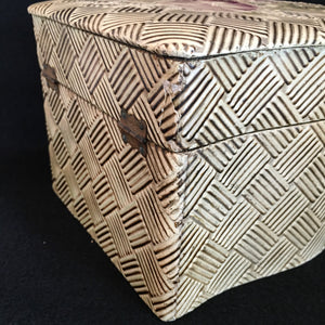 Early 1900s Celluloid Cuff and Collar Box, Satin Interior
