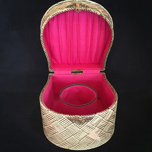 Early 1900s Celluloid Cuff and Collar Box, Satin Interior