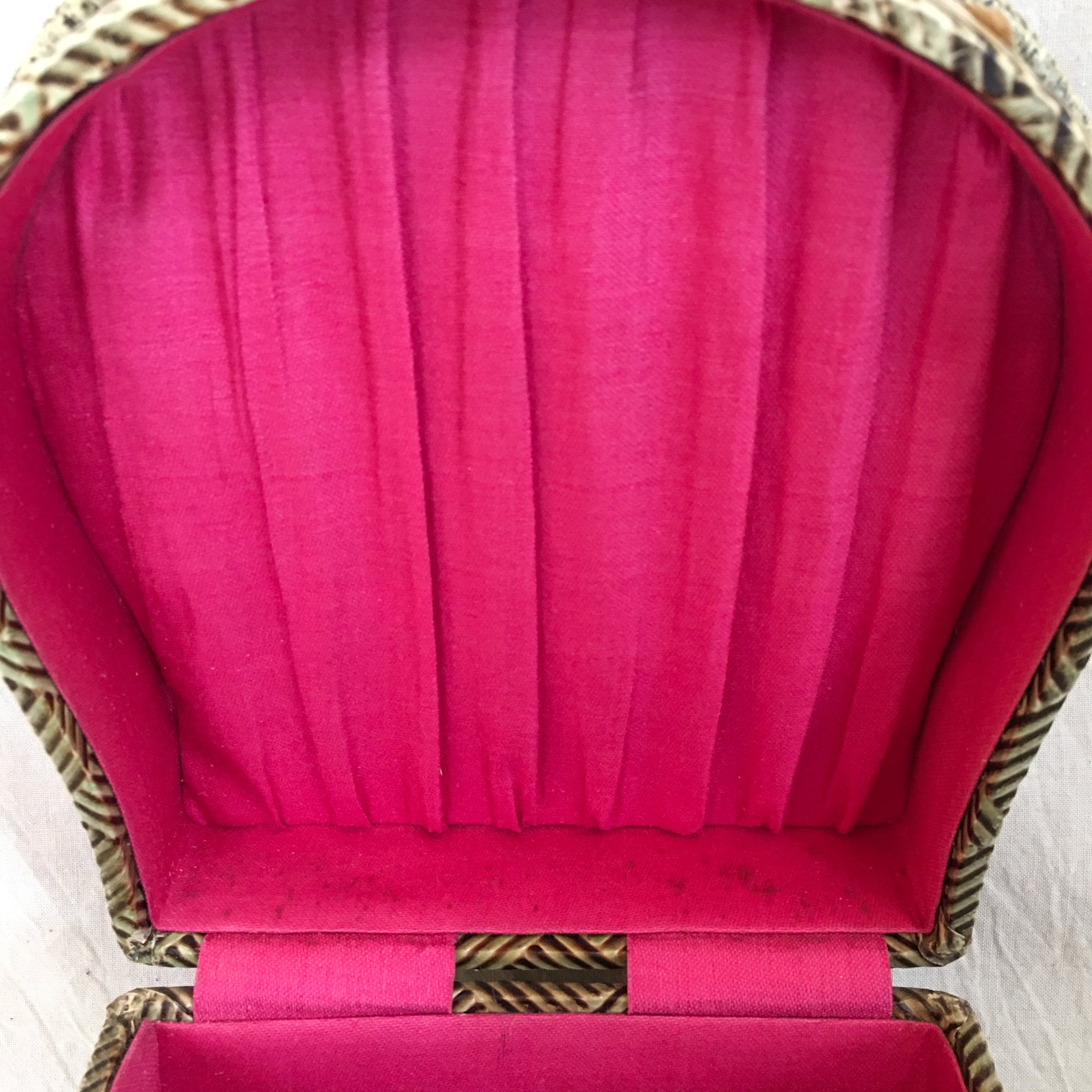 Early 1900s Celluloid Cuff and Collar Box, Satin Interior