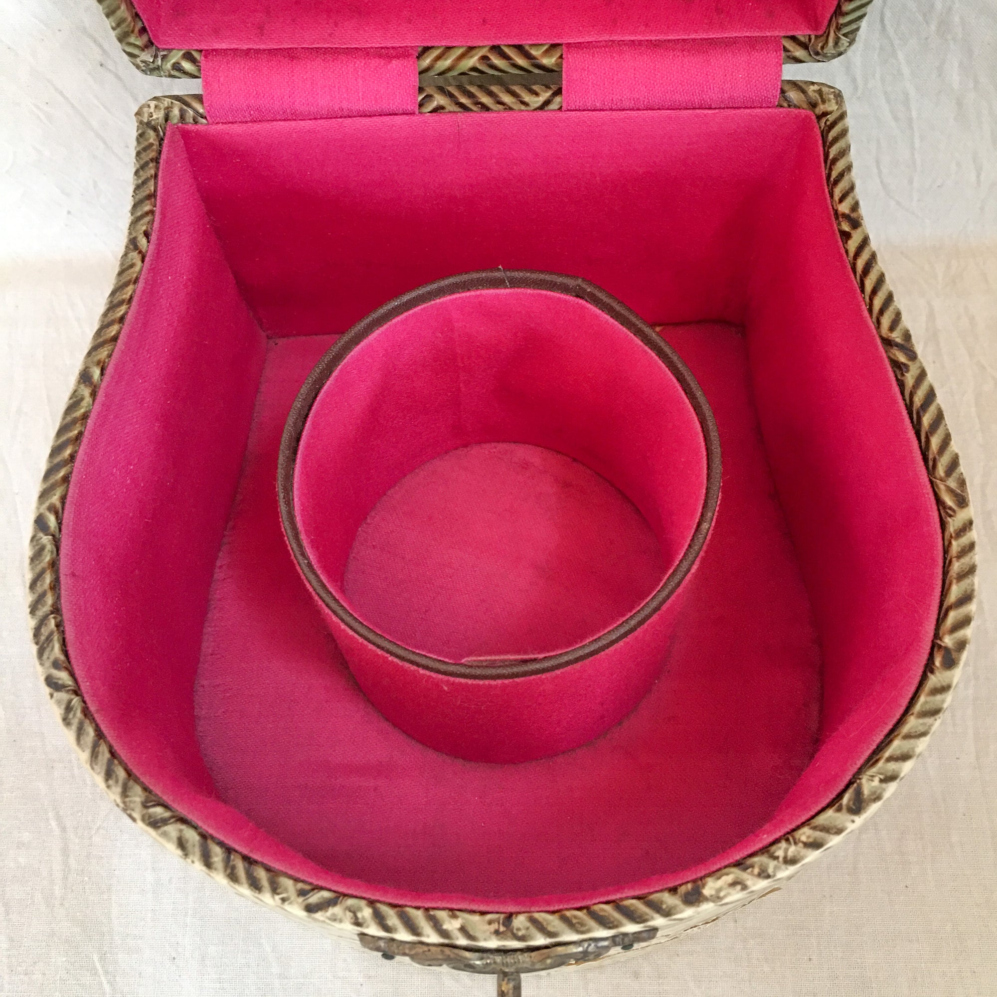 Early 1900s Celluloid Cuff and Collar Box, Satin Interior