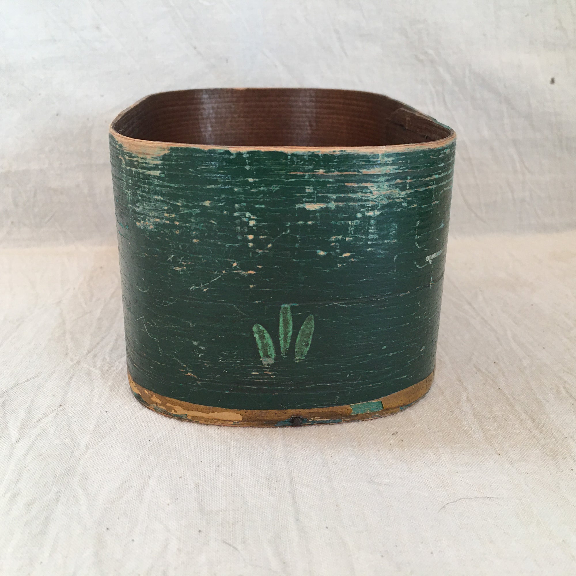 Early 1900s Hand-Painted Bentwood Box