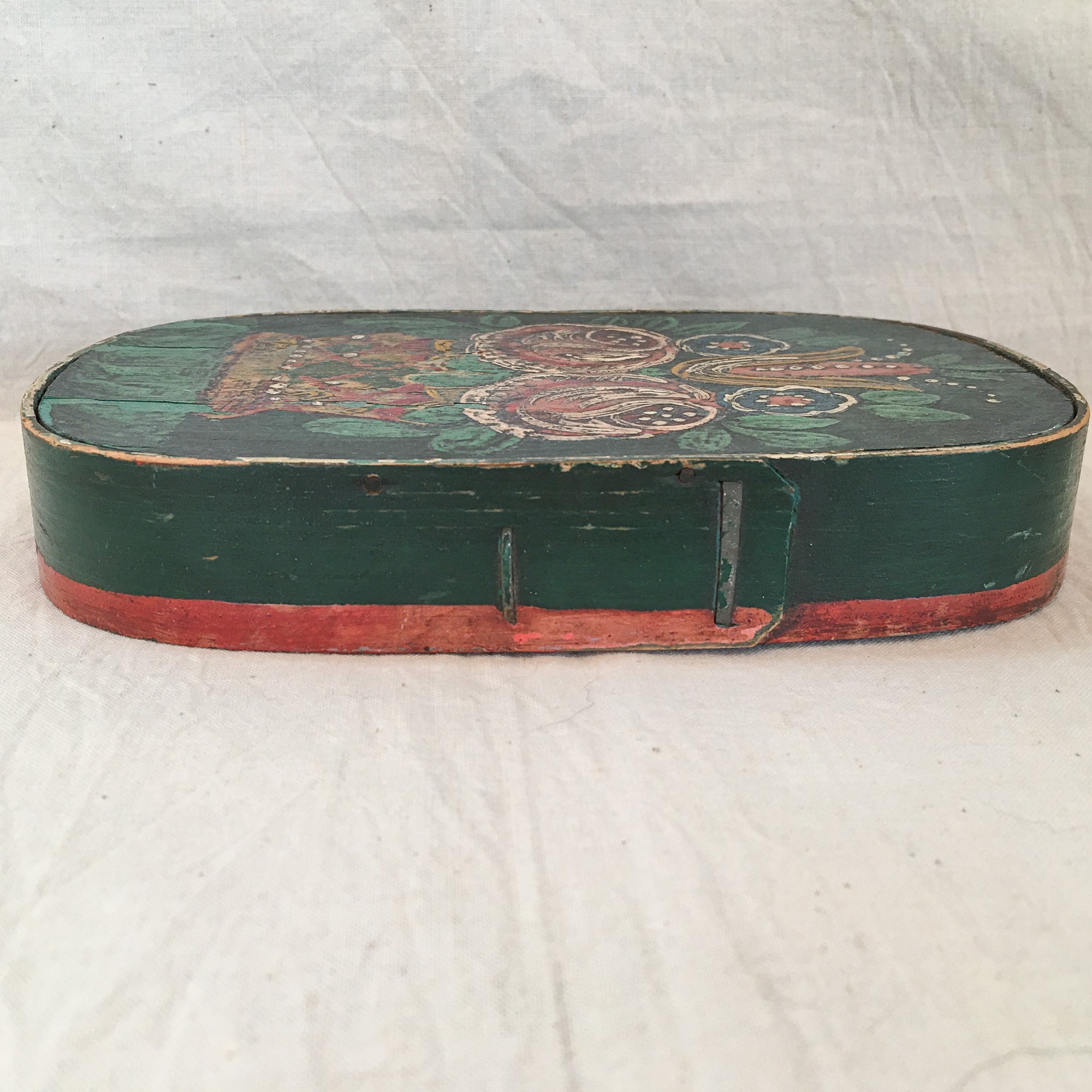 Early 1900s Hand-Painted Bentwood Box
