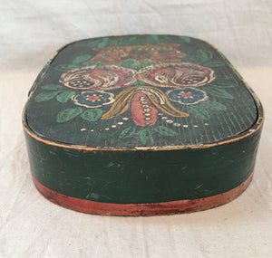 Early 1900s Hand-Painted Bentwood Box