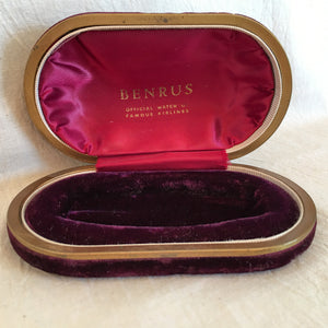 Mid-Century Airline Promotional Benrus Velvet and Satin Watch Box