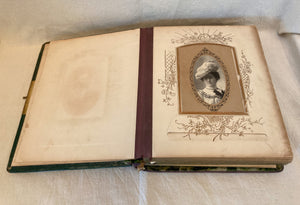 1890’s – 1910’s Celluloid and Velvet Photo Album with Photos