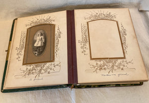 1890’s – 1910’s Celluloid and Velvet Photo Album with Photos