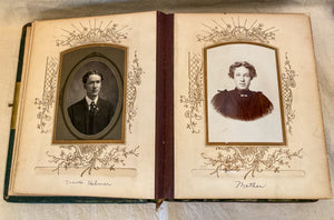 1890’s – 1910’s Celluloid and Velvet Photo Album with Photos