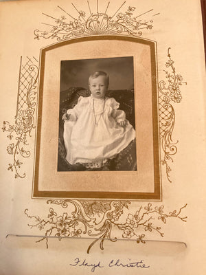 1890’s – 1910’s Celluloid and Velvet Photo Album with Photos
