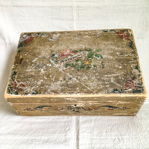 1800s Hand-Painted Wooden Keepsake Box – Dovetailed with Inscription "Sophronia"