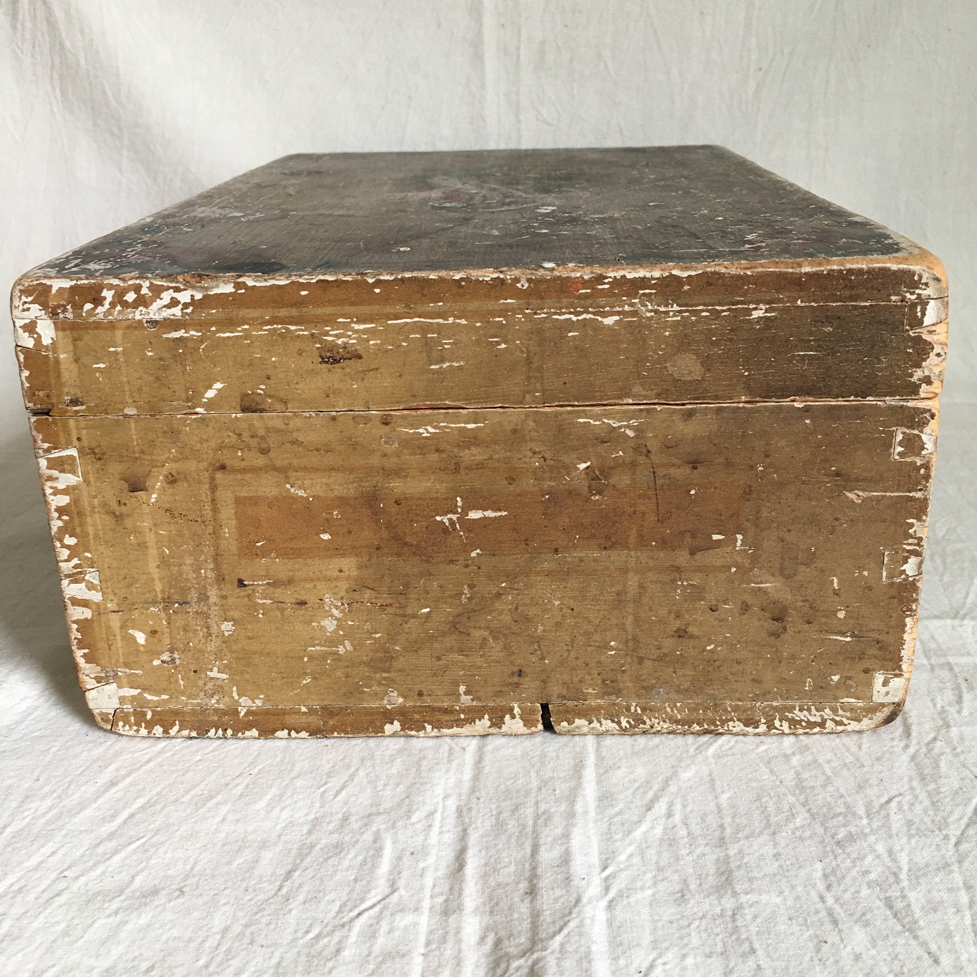 1800s Hand-Painted Wooden Keepsake Box – Dovetailed with Inscription "Sophronia"