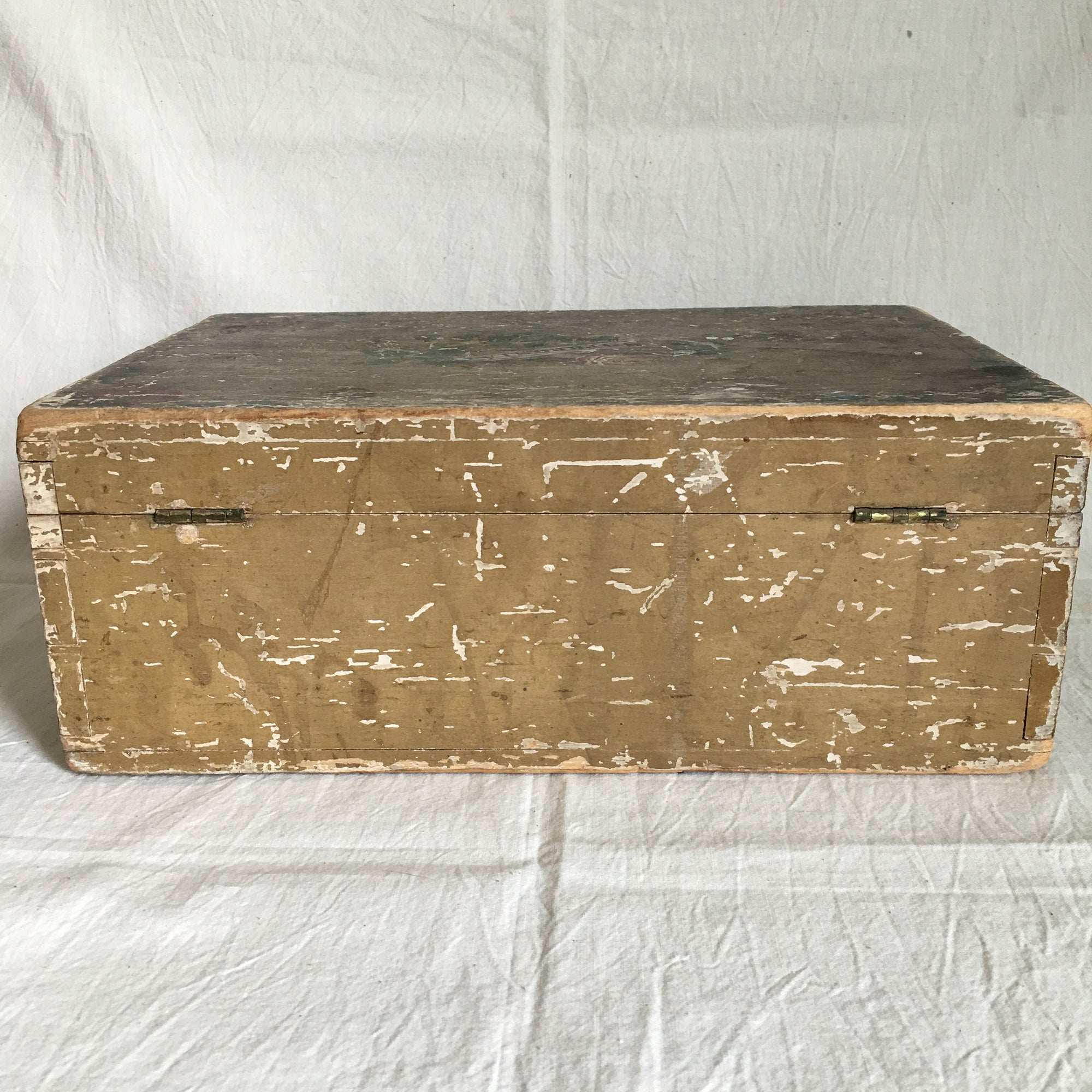 1800s Hand-Painted Wooden Keepsake Box – Dovetailed with Inscription "Sophronia"