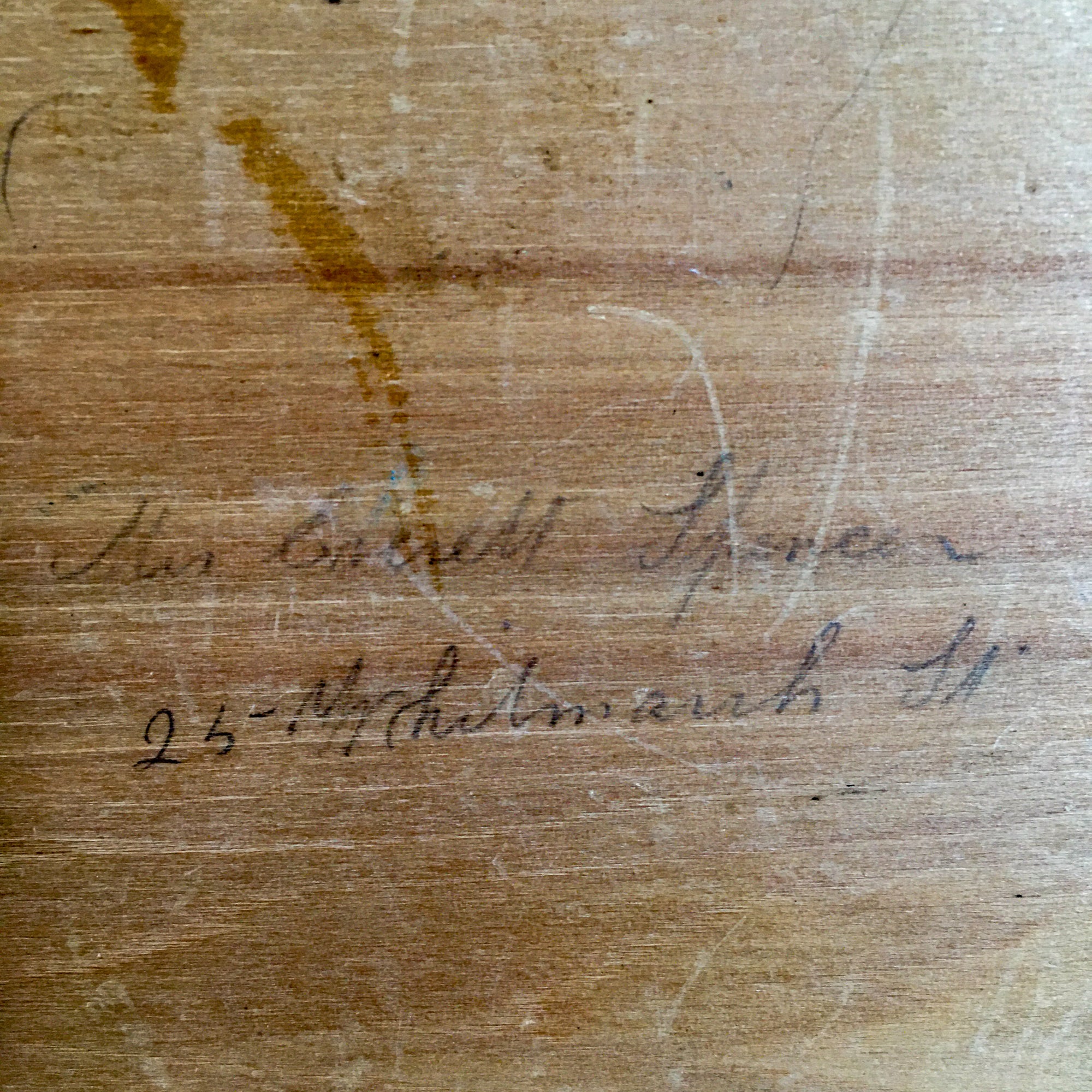 1800s Hand-Painted Wooden Keepsake Box – Dovetailed with Inscription "Sophronia"