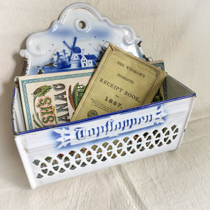 Early 1900s White Enamel Metal Wall Box