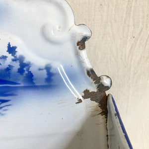 Early 1900s White Enamel Metal Wall Box
