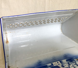 Early 1900s White Enamel Metal Wall Box
