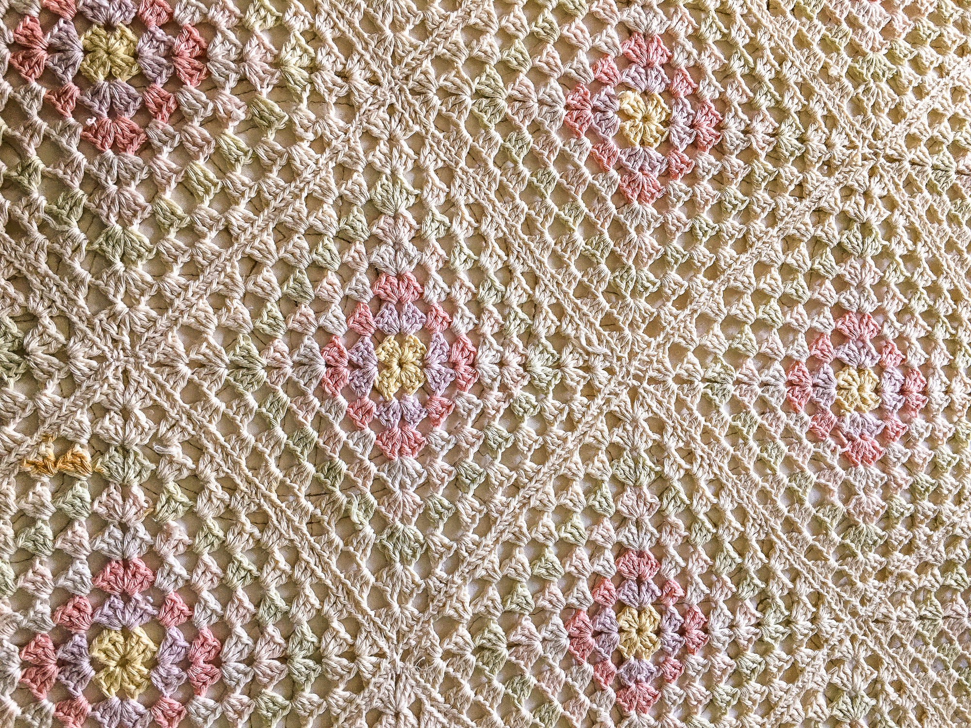 1935 Bedspread, Delicate Crochet Work, Crochet Cotton, Depression Era, Hand Made, Queen Size