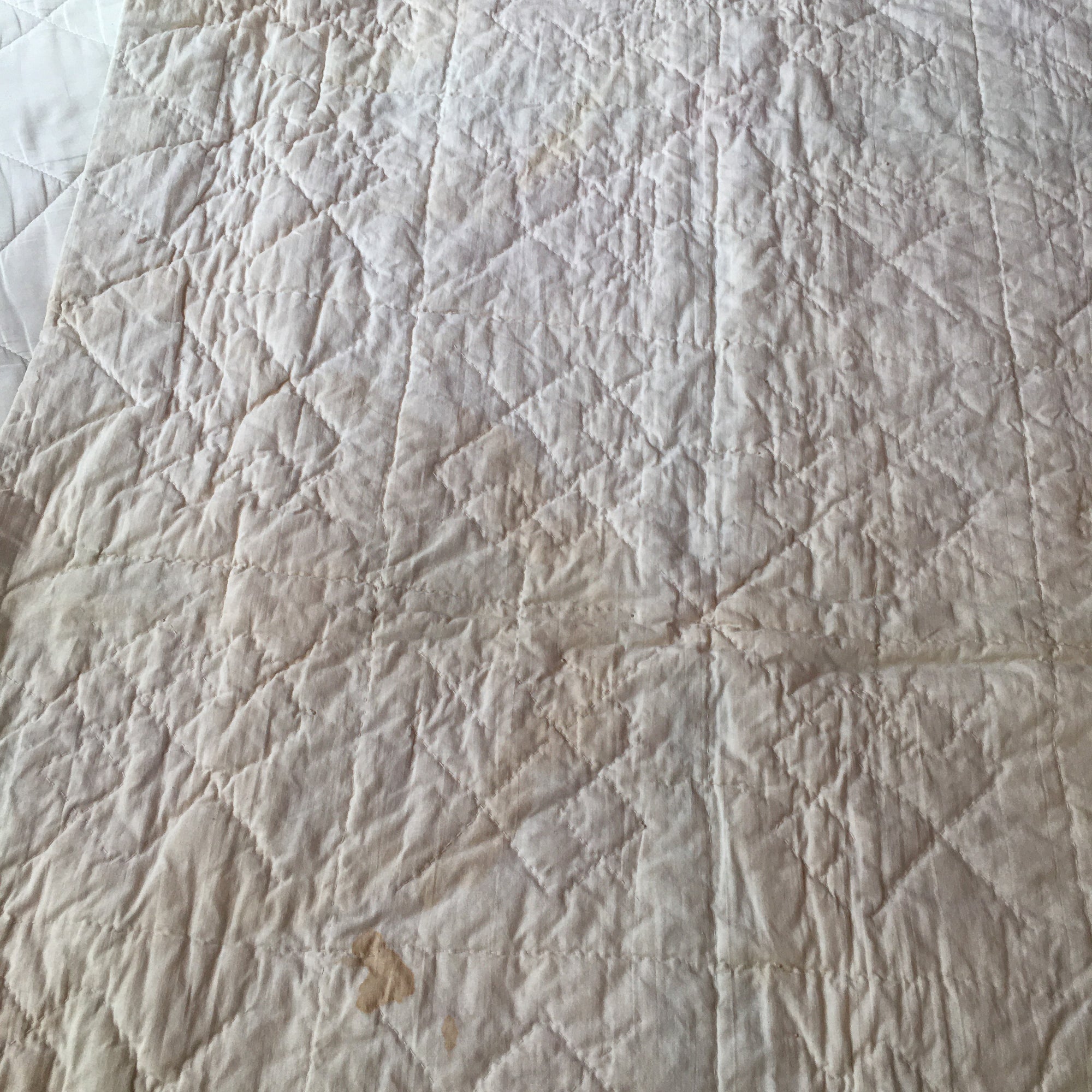 1930's - 1940's Hand-Stitched Quilt, Bear Paw Pattern